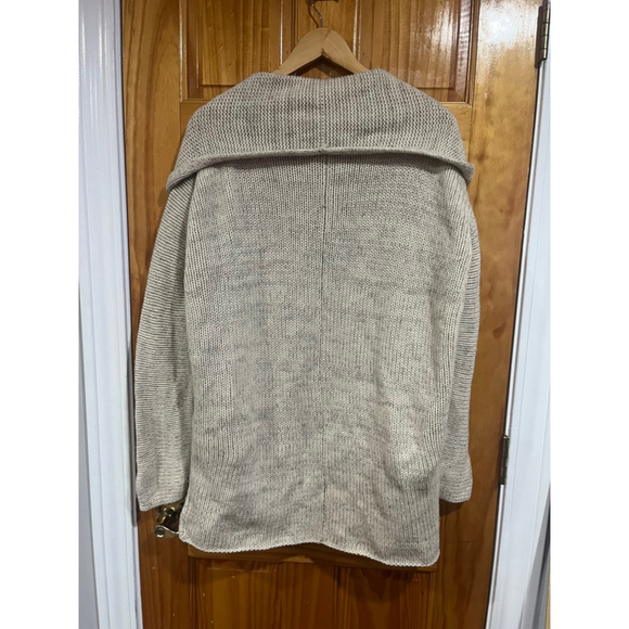 Vince Women’s Open Front Chunky Knit Cardigan Sweater Beige Longline Size XS - Picture 5 of 8